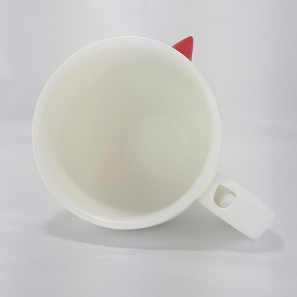 Vintage INDIGO Snowman Mug Teacup White Ceramic Red Carrot Nose Black Coal Mouth - Picture 5 of 8